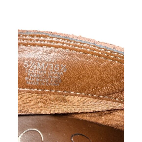 Jessica Simpson Maxi Taupe Brown Leather Heeled Ankle Booties Women's 5.5 - Picture 5 of 5